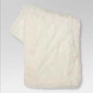 Faux Fur Throw Blanket Cream - Threshold
